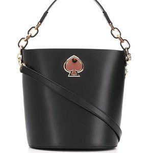 Kate Spade Logo Black Bucket Bag NWOT